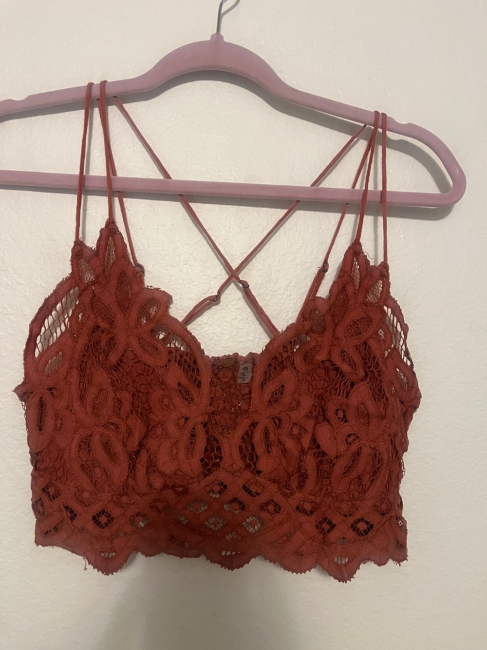 Free People Rust Crochet Lace Bralette